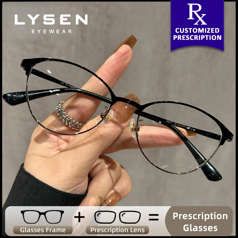 

LYSEN Classic Cat Eye Women Prescription Optical Glasses Anti Blue Light Photochromic Myopia Glasses Progressive Reading Glasses