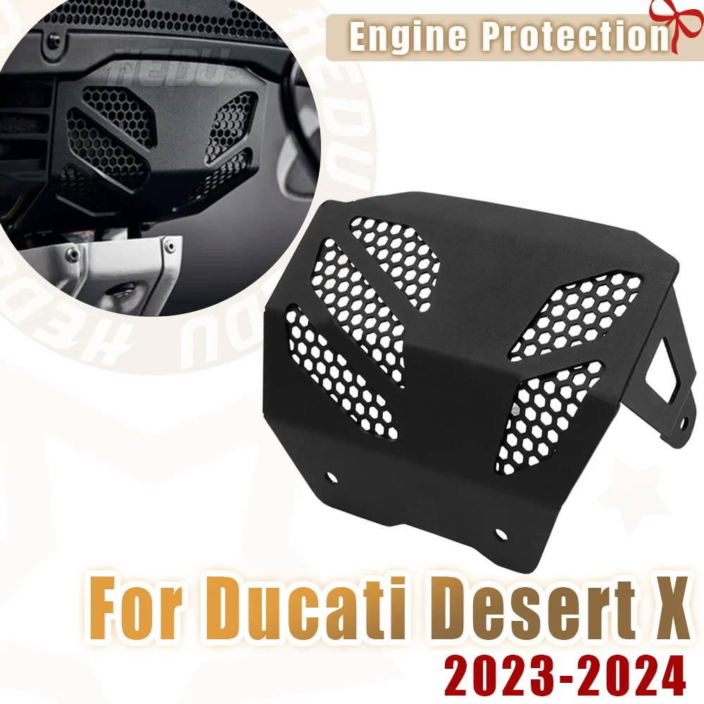 Motorcycle Oil cooled hood For Ducati Desert X DesertX 2022 2023 2024 2025 Aluminum Engine Protection grille Radiator Cover