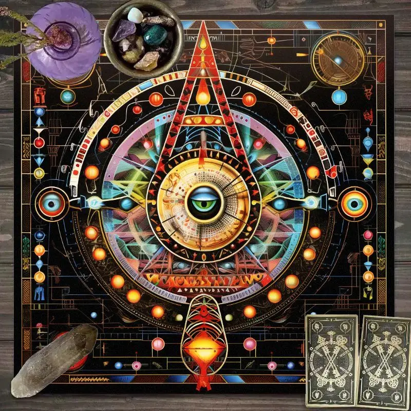 VIKAMA Colorful Nebula Phoenix Tarot Tablecloth Mysterious Divination Altar Cloth Ceremony Table Mat Background Cloth