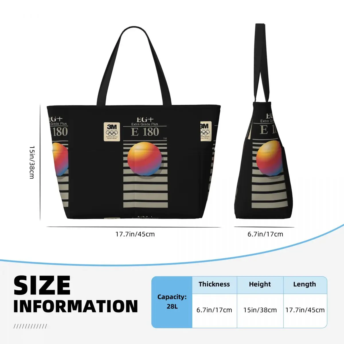 VHS Scotch E180 Пляжная большая сумка Спортивная сумка для занятий йогой в тренажерном зале Большая большая сумка Женская дорожная сумка Сумка для фитнеса