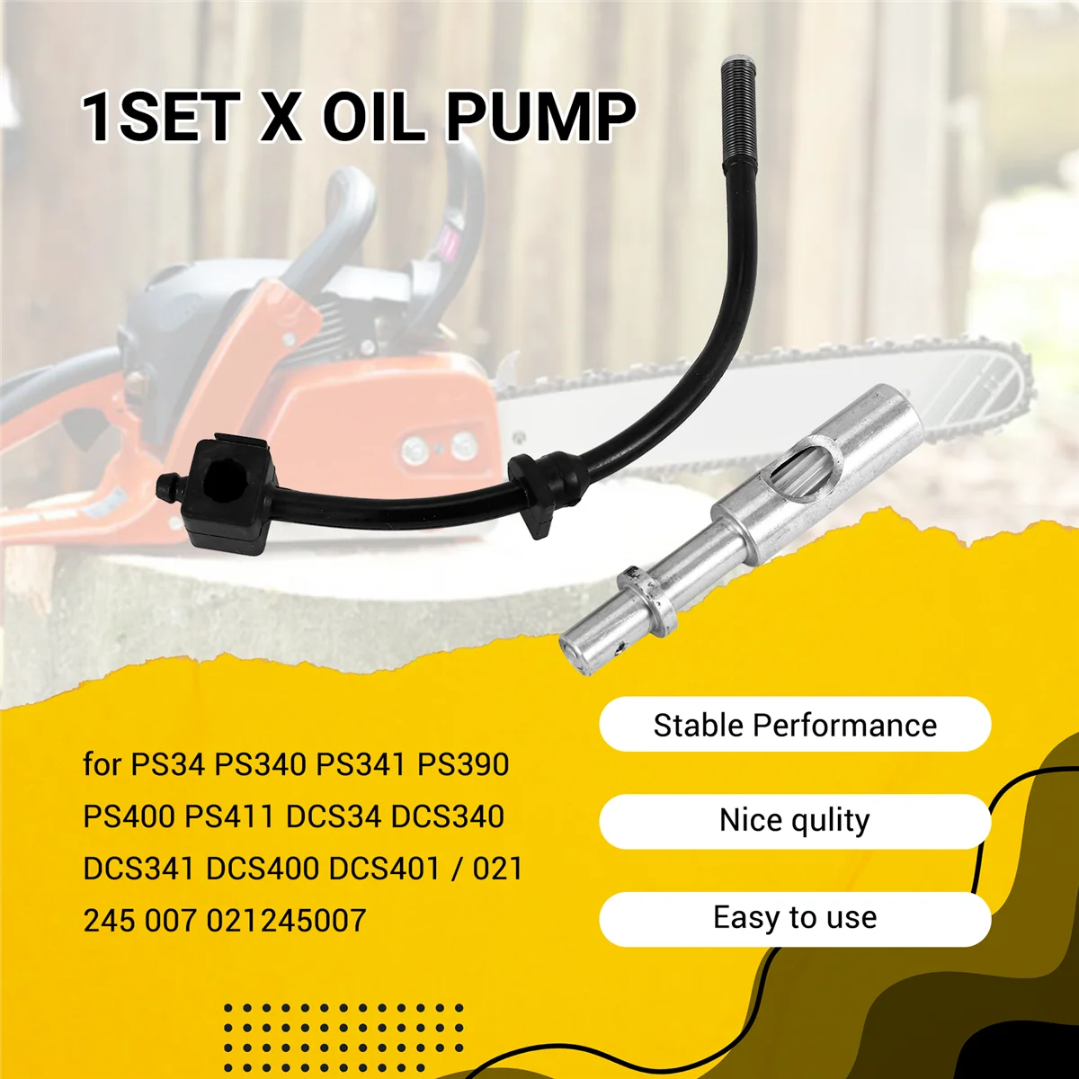 

Oil Pump for Dolmar Makita PS34 PS340 PS341 PS390 PS400 PS411 DCS34 DCS340 DCS341 DCS400 DCS401 / 021 245 007 021245007 SSQ