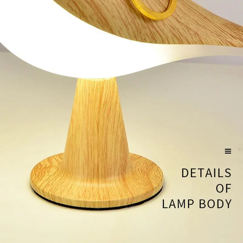 Magpie Led Bedside Lamp Creative Touch Switch Wooden Bird Recharge Night Lights Bedroom Table Reading Lamp