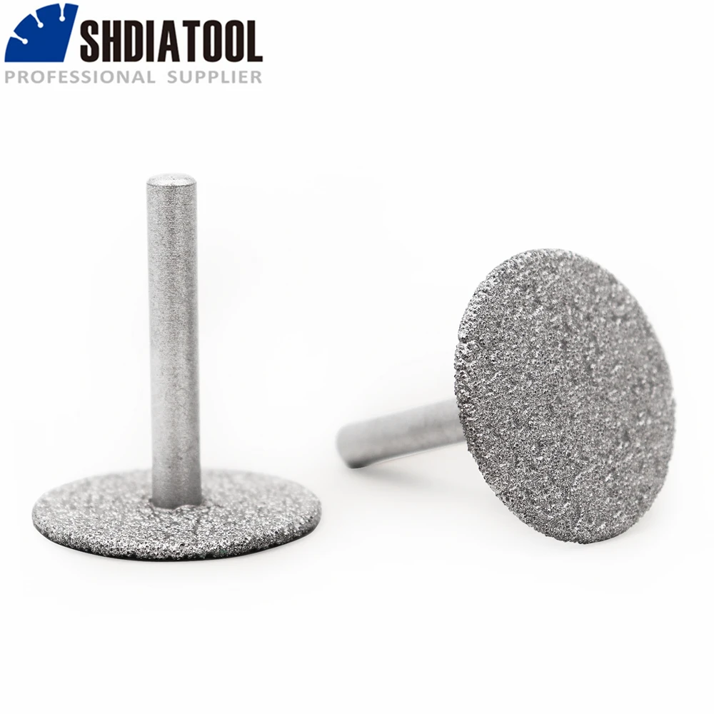 SHDIATOOL 1Pc Dia35mm Vacuum Brazed Diamond Discs 6mm Shank Saw Blade Professional Cutting Grinding Engraving Stone Concrete