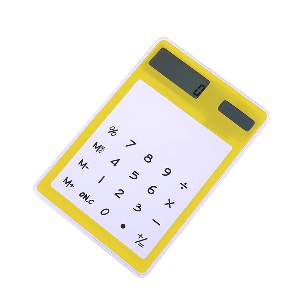 

4pcs Screen Calculators Portable Mini Transparent Desk Office School Student Supplies Automatic On Off Pocket