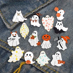 Funny Halloween Ghost Enamel Pins Punk Pumpkin Horror Spider Goth Skeleton Brooch Lapel Badges Jewelry Witch Dark Festival Gifts