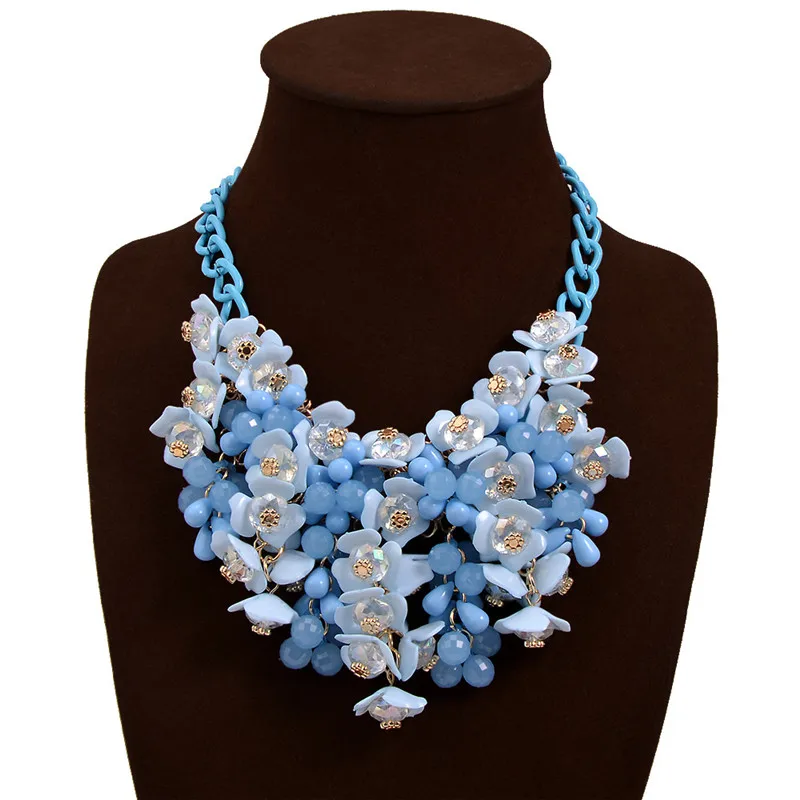 

New Fashion Bohemian Flower Choker Necklace For Women Statement Colar Collier Valentine Party Weddings Flower Necklace Gift