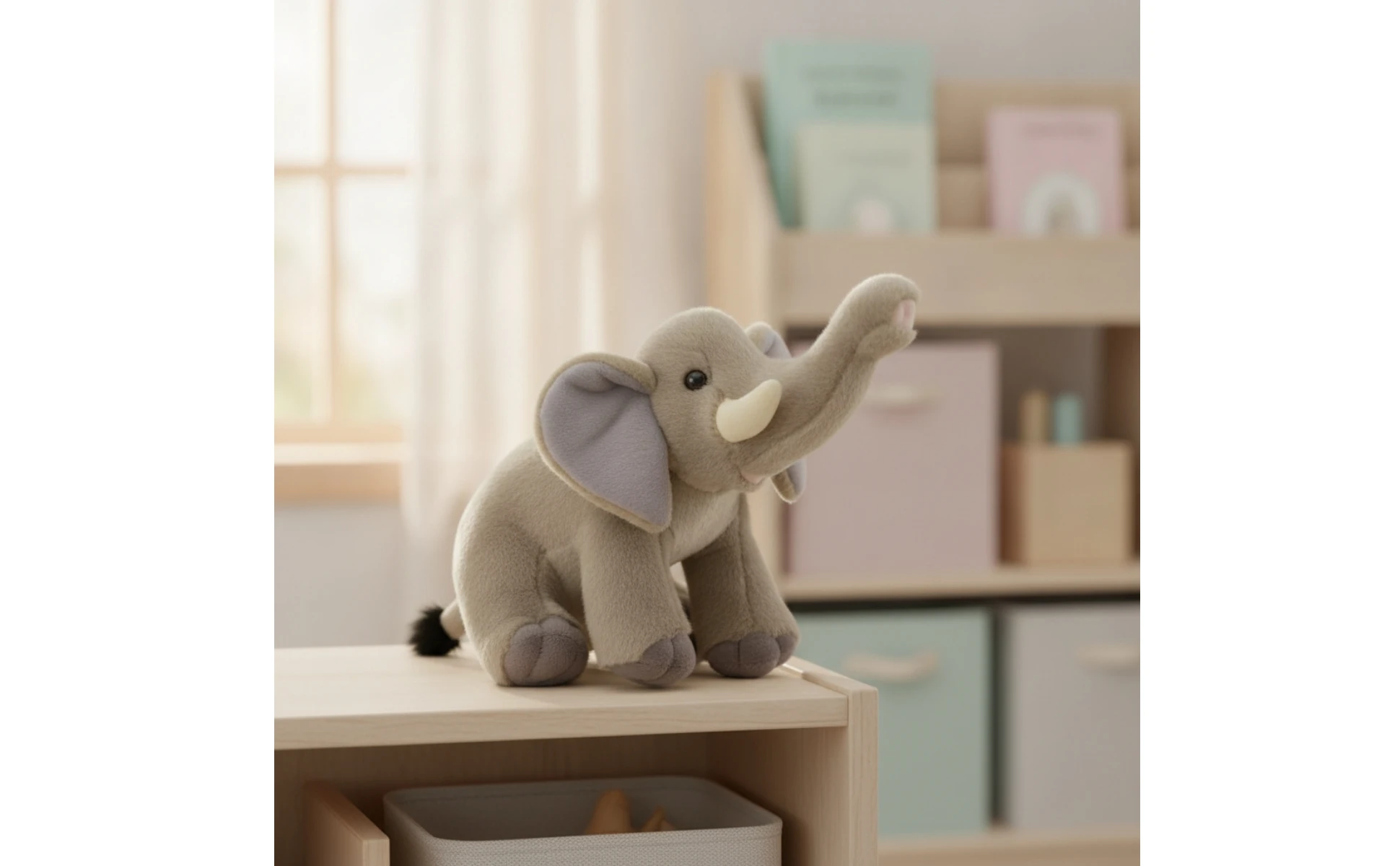Elephant Stuffed Animal Soft Elephant Stuffed Toy Cuddly Fuzzy for Toddlers, Bedtime, Nursery Decor