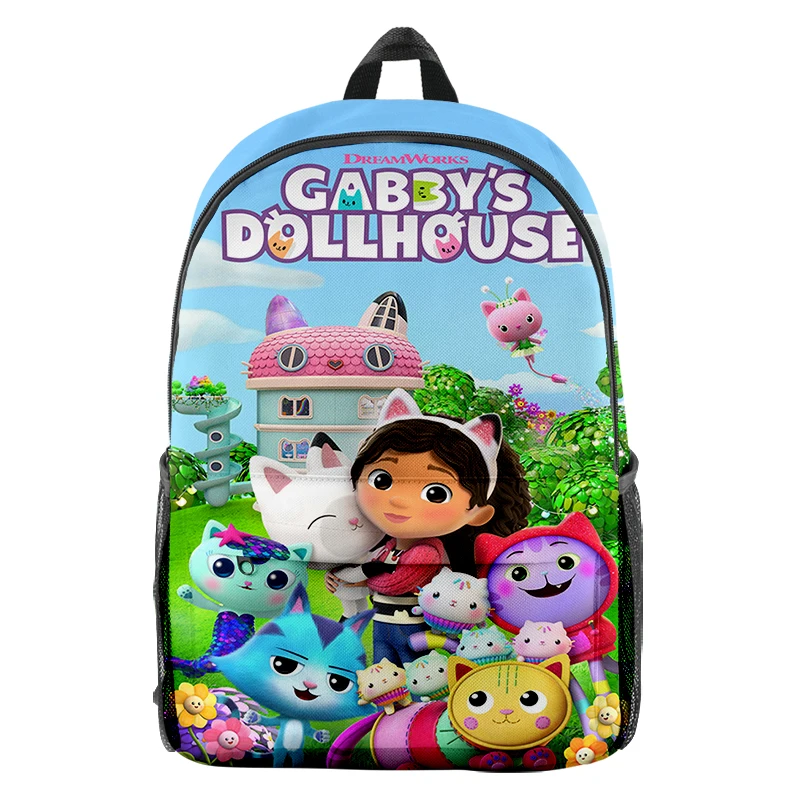 

Classic Youthful Gabby's Dollhous Student School Bags Notebook Backpacks 3D Printed Oxford Waterproof Funny Travel Bags