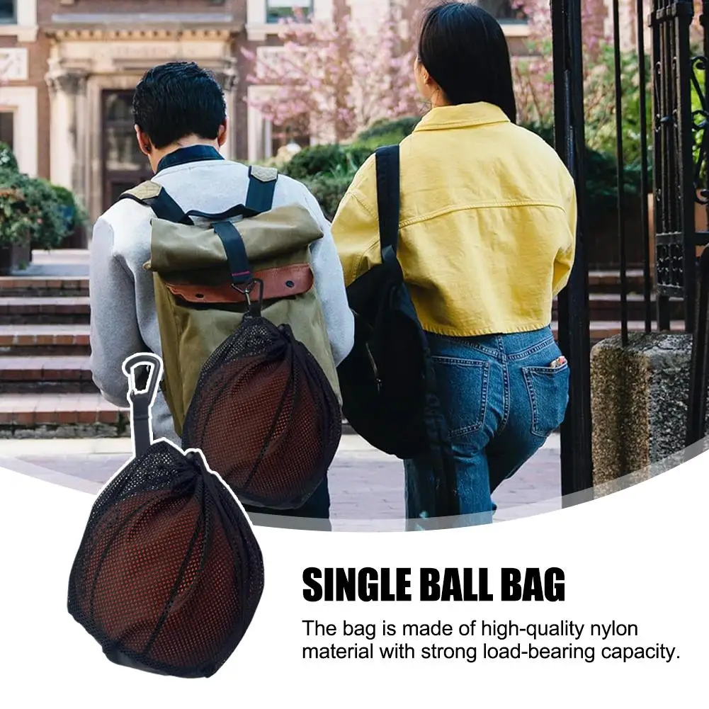 Single Ball Bag Mesh Bag For Transporting Single Volleyball Basketball Football Volleyball Bag Mesh Handbag Ball Bag Clip On