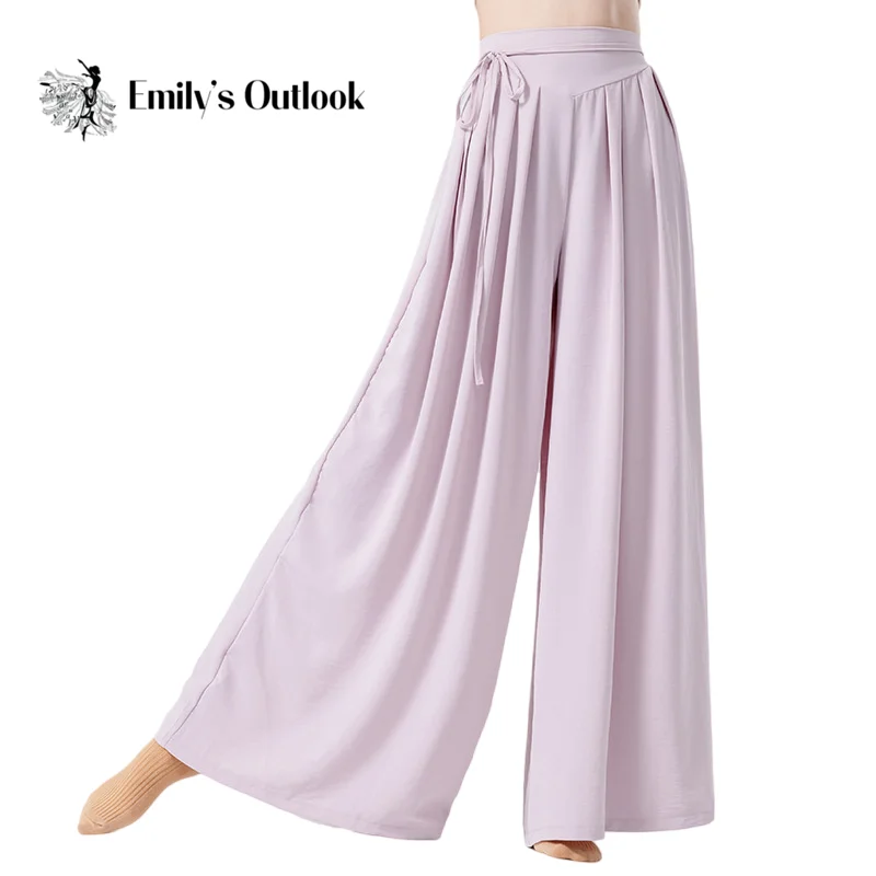 Falda de baile para mujer, pantalón, ropa de escenario, bailarina nacional moderna clásica, culottes de práctica, pierna ancha, Hanfu fluido, espectáculo de cuerpo folclórico
