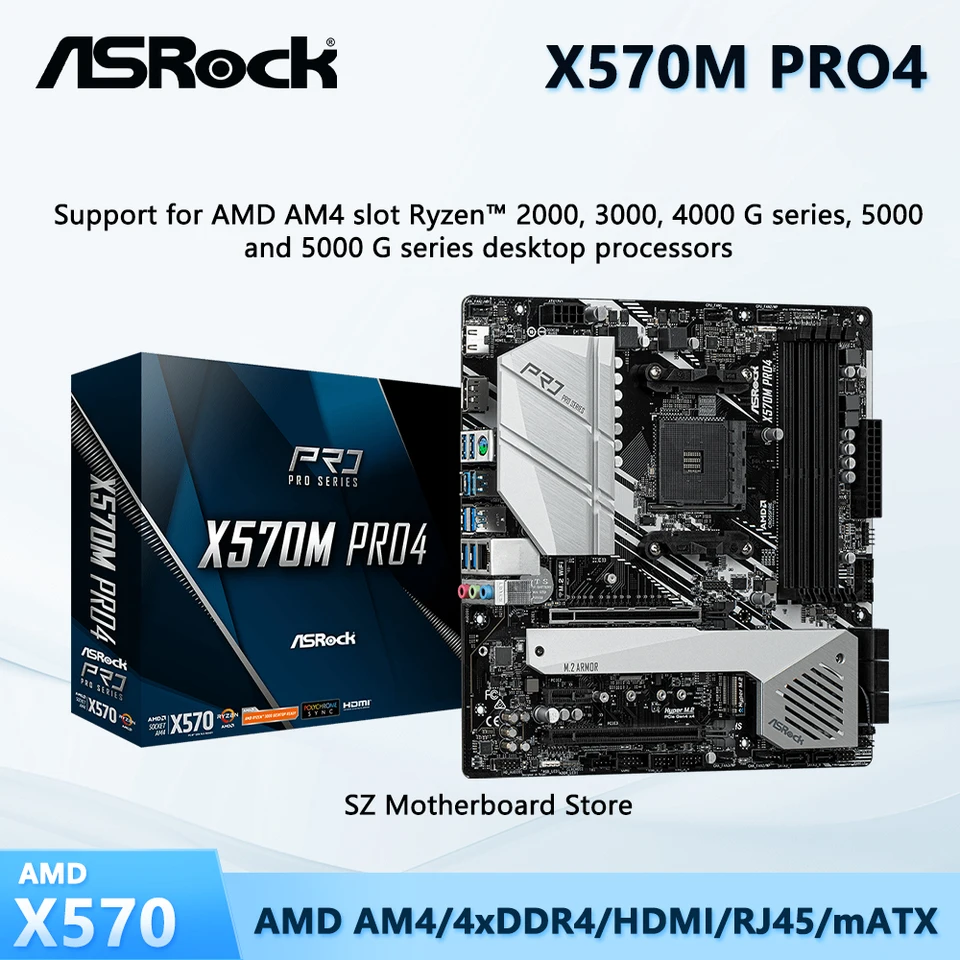 ASROCK brand new X570M PRO4 X570 Motherboard AM4 Support CPU Ryzen