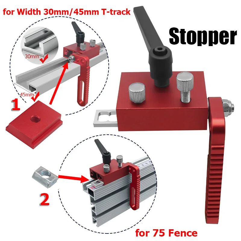 목수 DIY 목공 도구 마이터 T-트랙, 트랙 스토퍼, 울타리, 테이블 톱 및 목공 작업대용