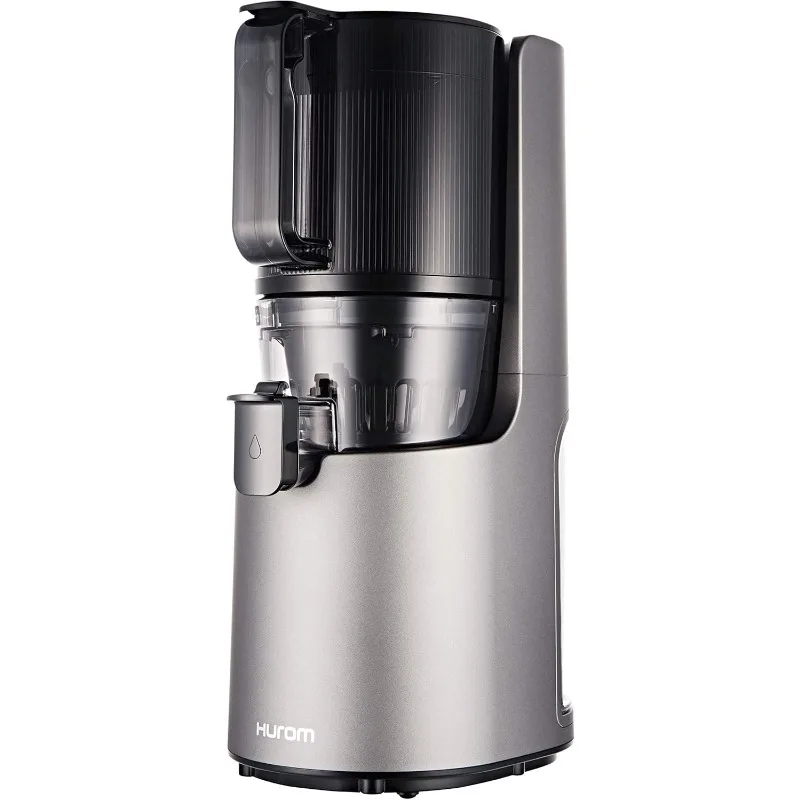 Hurom H-200 Electronic Slow Juicer Machine (Silver) - Self Feeding w Big Mouth Hopper to Fit Whole Fruits & Vegetables