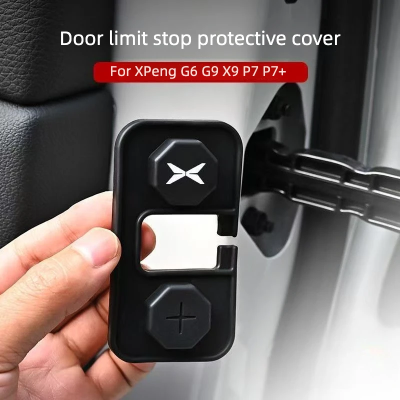 For XPeng G6 G9 X9 P7 P7+ Door Lock Buckle Limiter Protection Cover Shock‑Absorbing Silicone Pad Modified Upgrade Accessories