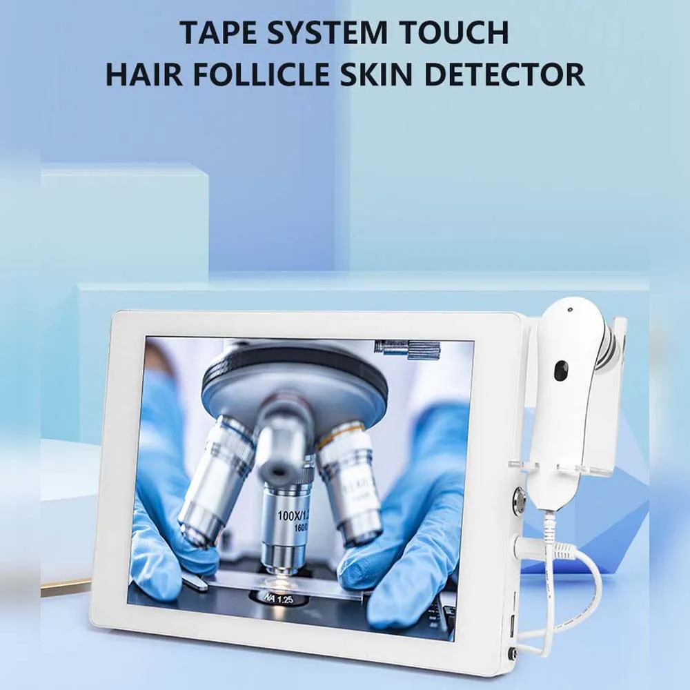 HD Digital Microscope Hair Follicle Detector Scalp Diagnostic Machine 15 Inch Rechargeable LCD Skin Analysis Scanner