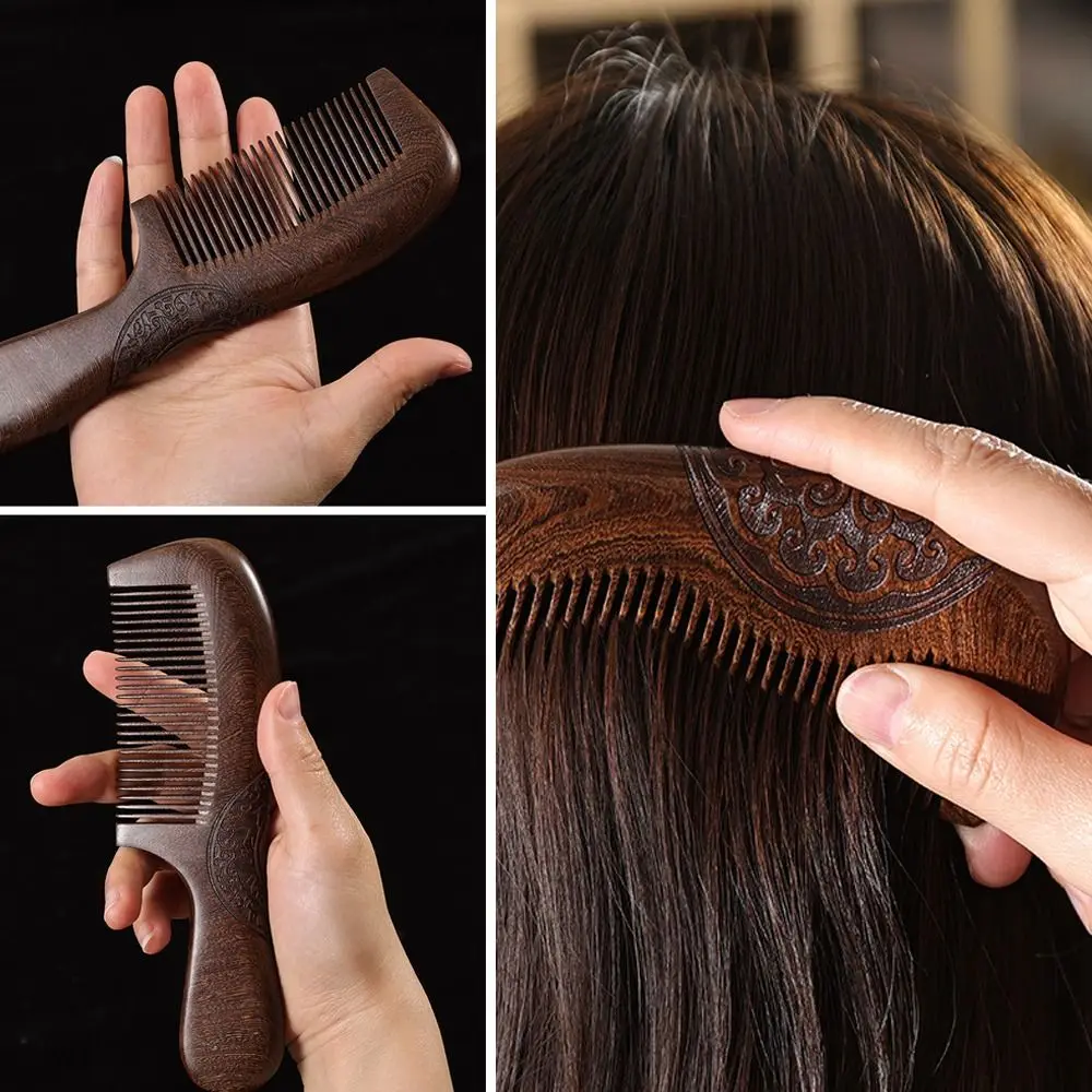 Anti-static Hair Comb Delicate Head Massage Sandalwood Comb Hair Brushing Handcrafted Beard Comb