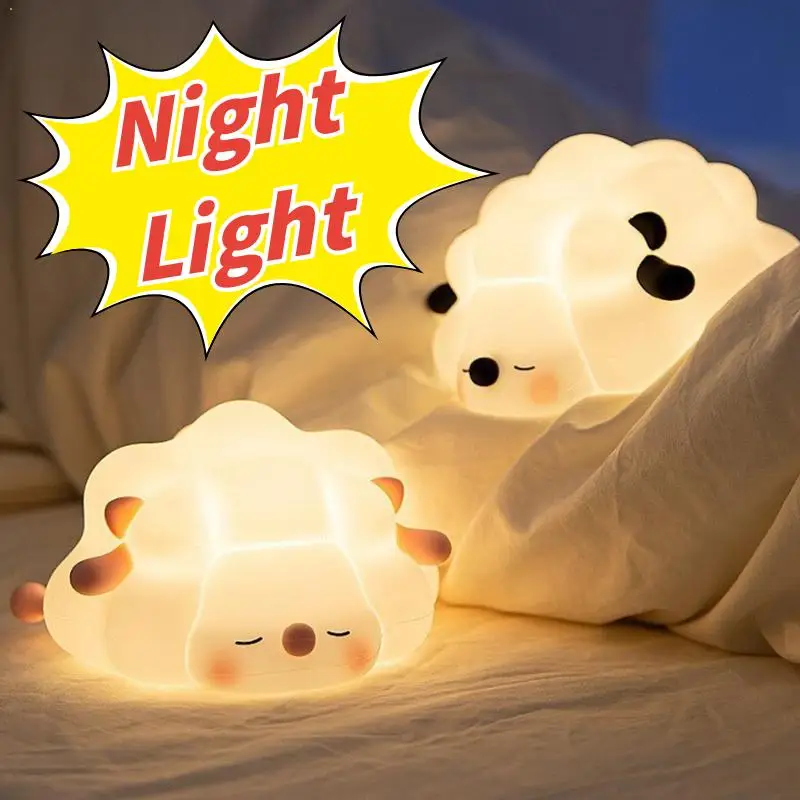 

Силиконовая лампа с милым кроликом, перезаряжаемая новинка, ночник для детской комнаты с животным кроликом, сенсорный датчик времени, настольная лампа для комнаты