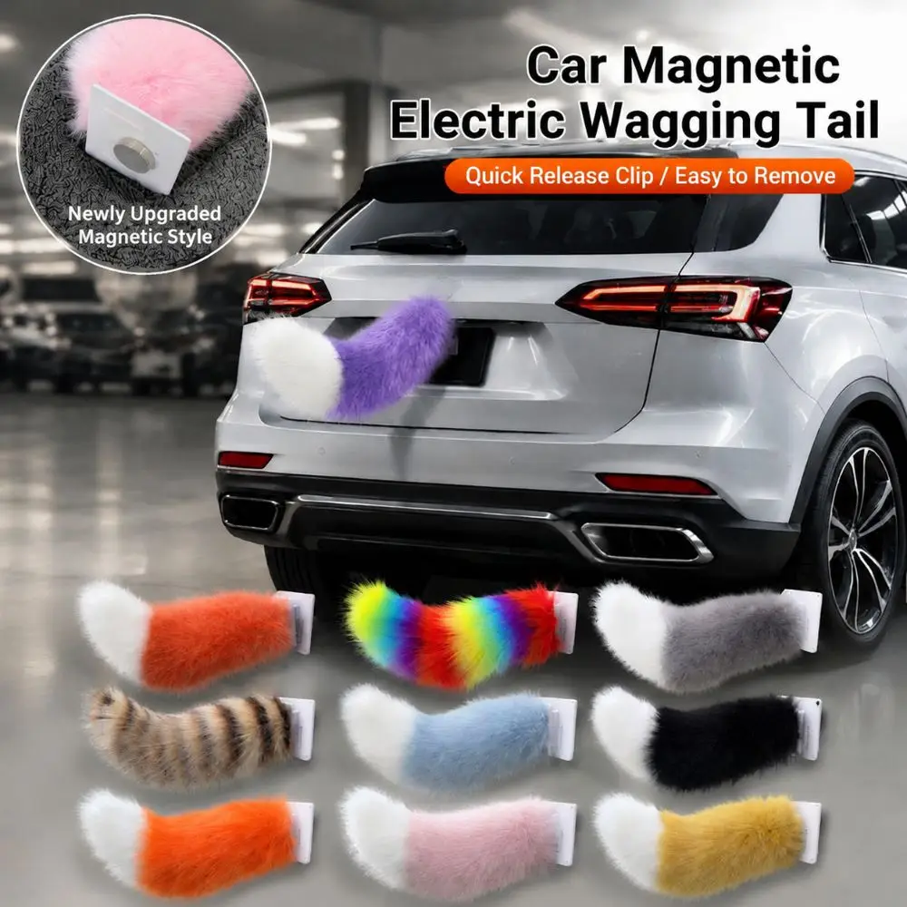 Rechargeable Car Magnetic Electric Wagging Tail Remote Control Style Fluffy Car Wagging Moving Tail Versatile Realistic