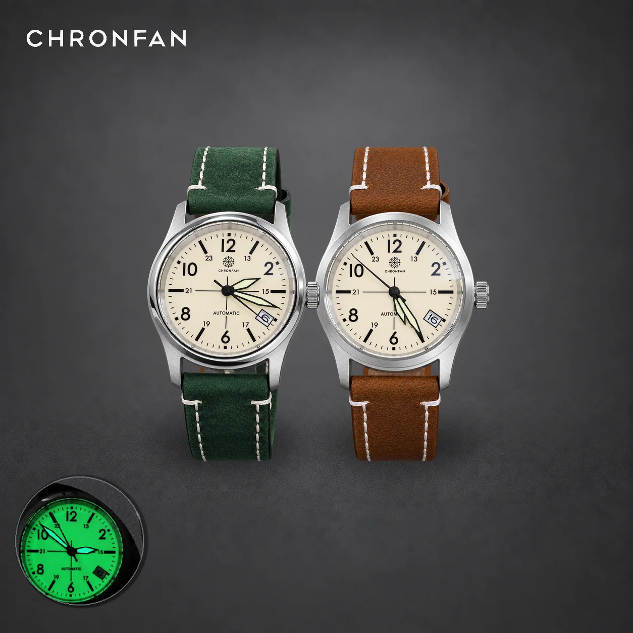 36mm Little Prince Pilot C3 Full Luminous Vintage Automatic Watch for Men NH35 Movement 20ATM Waterproof AR Sapphire Crystal