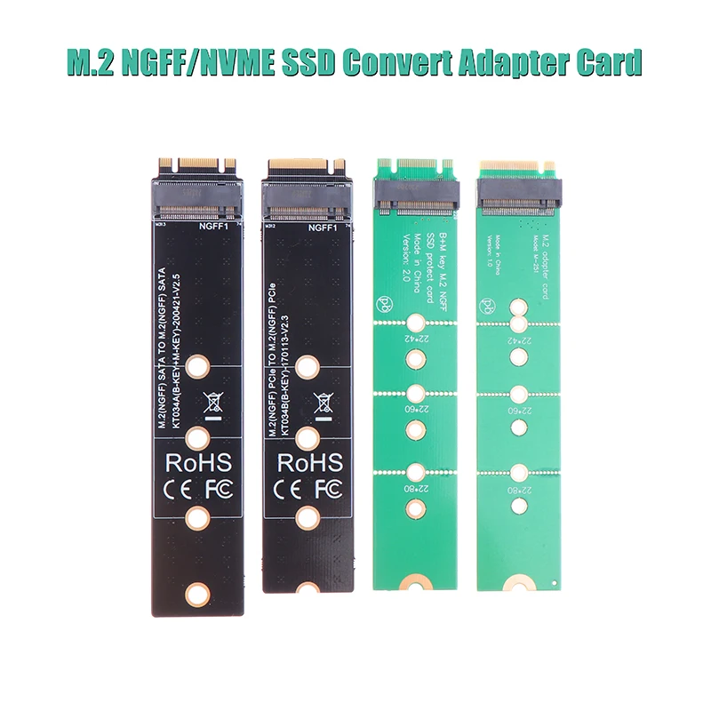 M.2 SATA/NVME PCI-E Protocol SSD Adapter Board Expansion Card B KEY/M KEY Interface Extension Card Gold Finger Test Protect Card