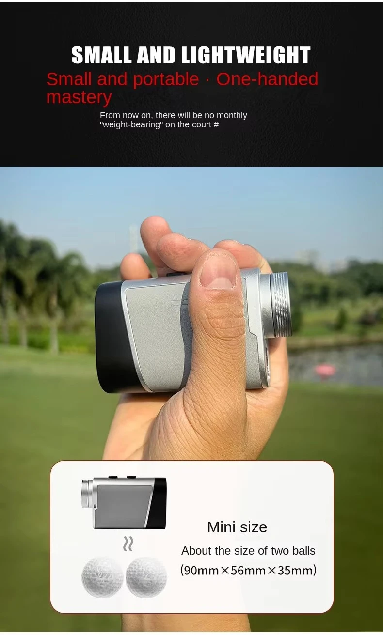 PGM Mini Pocket Golf Range Finder with Slope Compensation Flag Lock Vibration and Magnetic Waist Clip 1200 Yards Coverage
