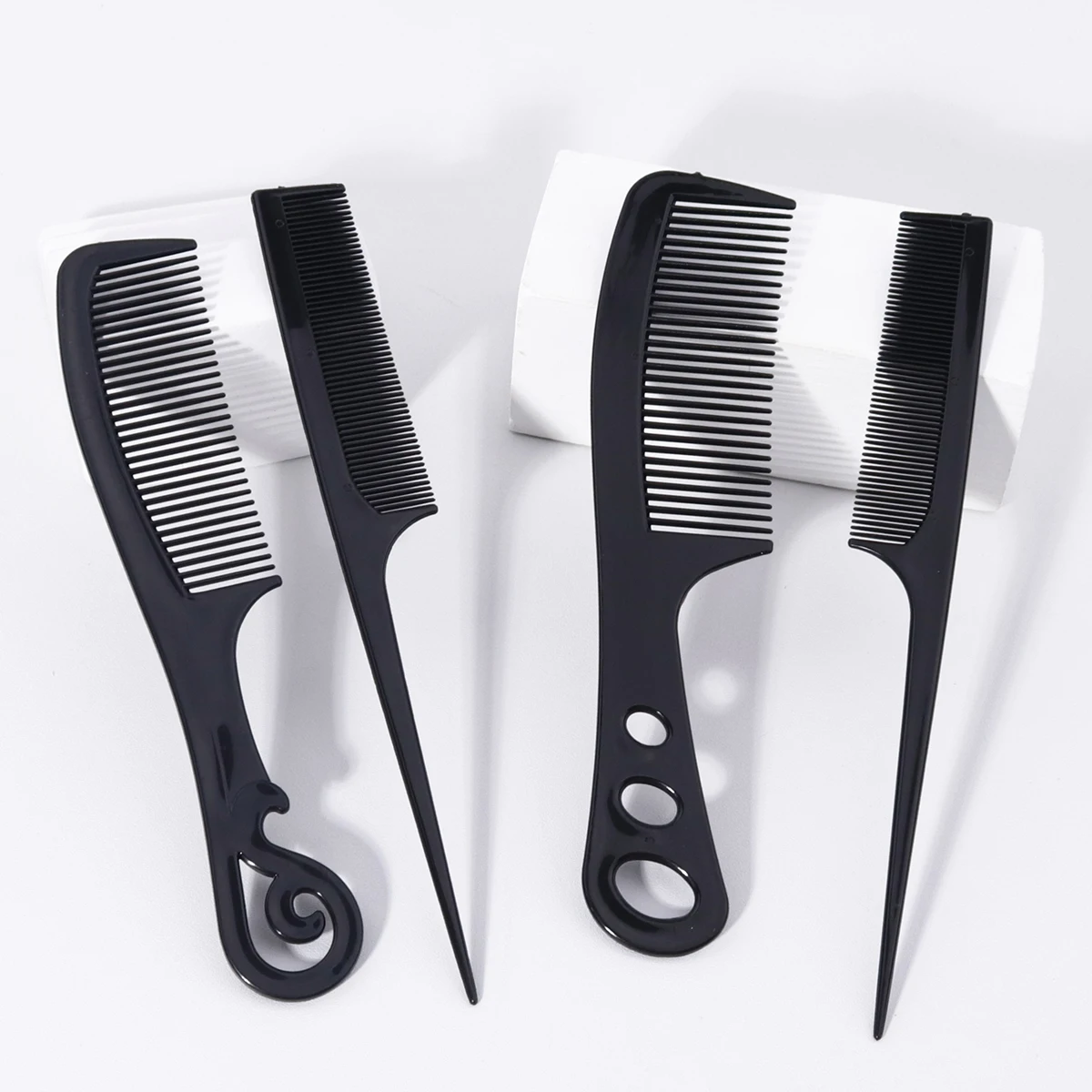 

2pcs black household comb set, portable and lightweight mouse tail comb, portable design,Special for real hair wigs