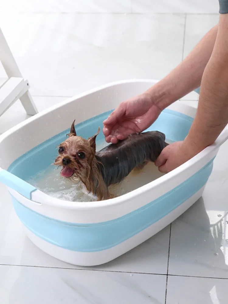 

Dog bath tub folding supplies Teddy small and medium-sized dog bath tub special bath tub for pets and cats