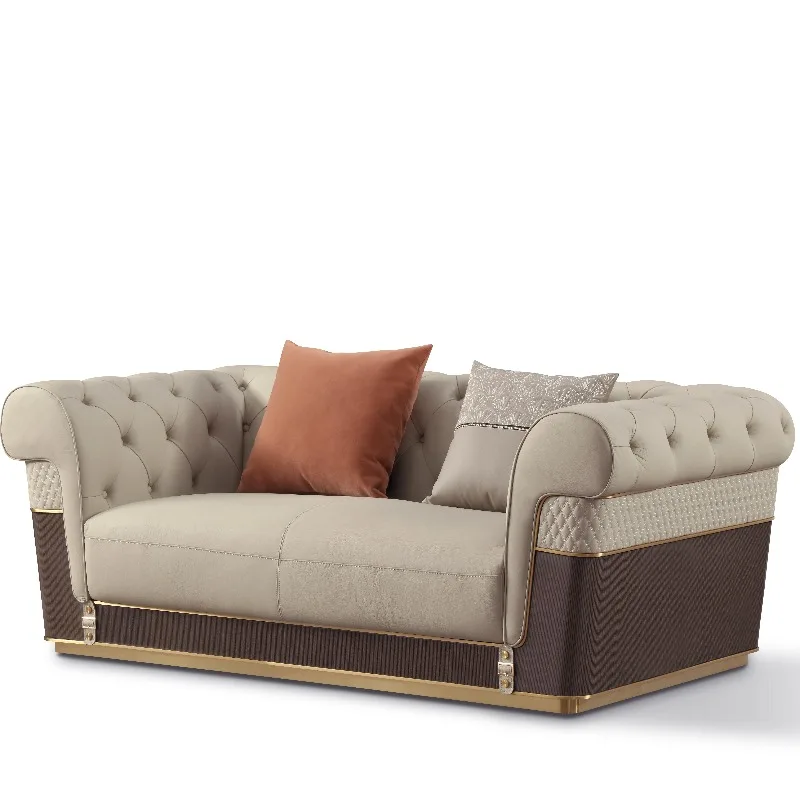 *High-end Furniture Leather  Sofa Set, Modern White Living Room Villa High-end Luxury Multi-seater Furniture Party Sofa