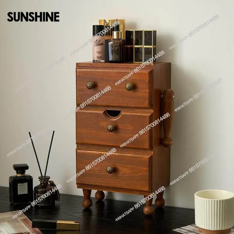 Solid wood robot jewelry box storage box necklace cosmetic locker