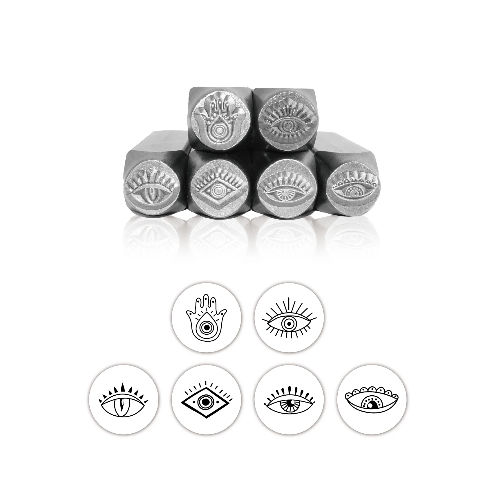 Metal Stamping Jewelry Making Supplies Eye / Evil Eye Metal Design Stamp for Metal, Jewelry (8mm)
