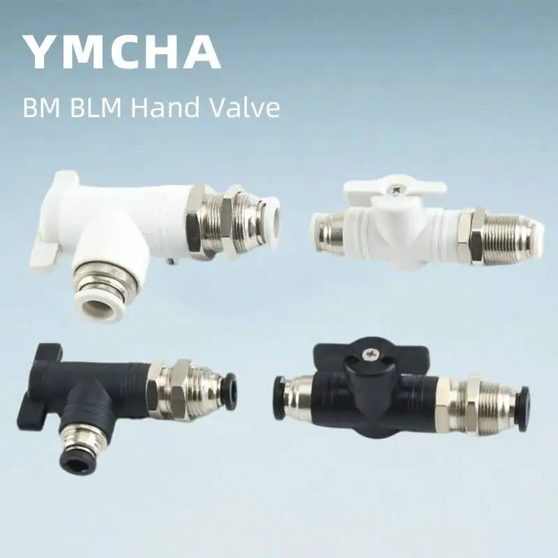 BM BLM-4 Pneumatic Hand Valve Diaphragm Type Through Plate Splint Mounting Quick Connect Air Pipe Connector Manual On-Off Switch - view 6