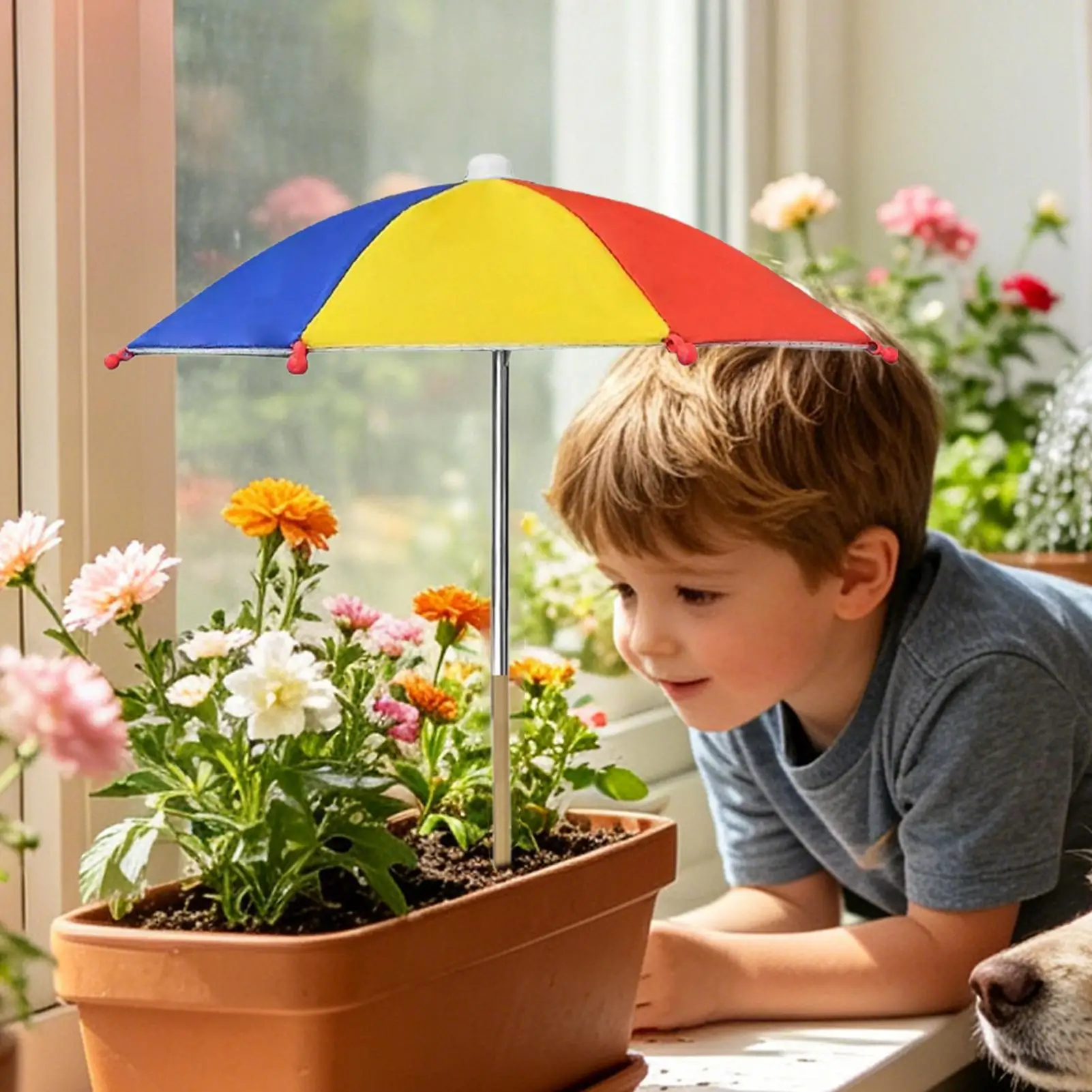Outdoor Plant Shade Umbrella Bamboo Stake Sun Protection Convenient Parasol for Patio Potted Vegetables