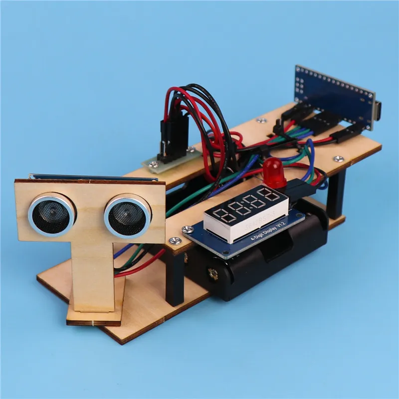 Handmade DIY Ultrasonic Distance Sensing Instrument Arduino Programming Mixly Science Experimental