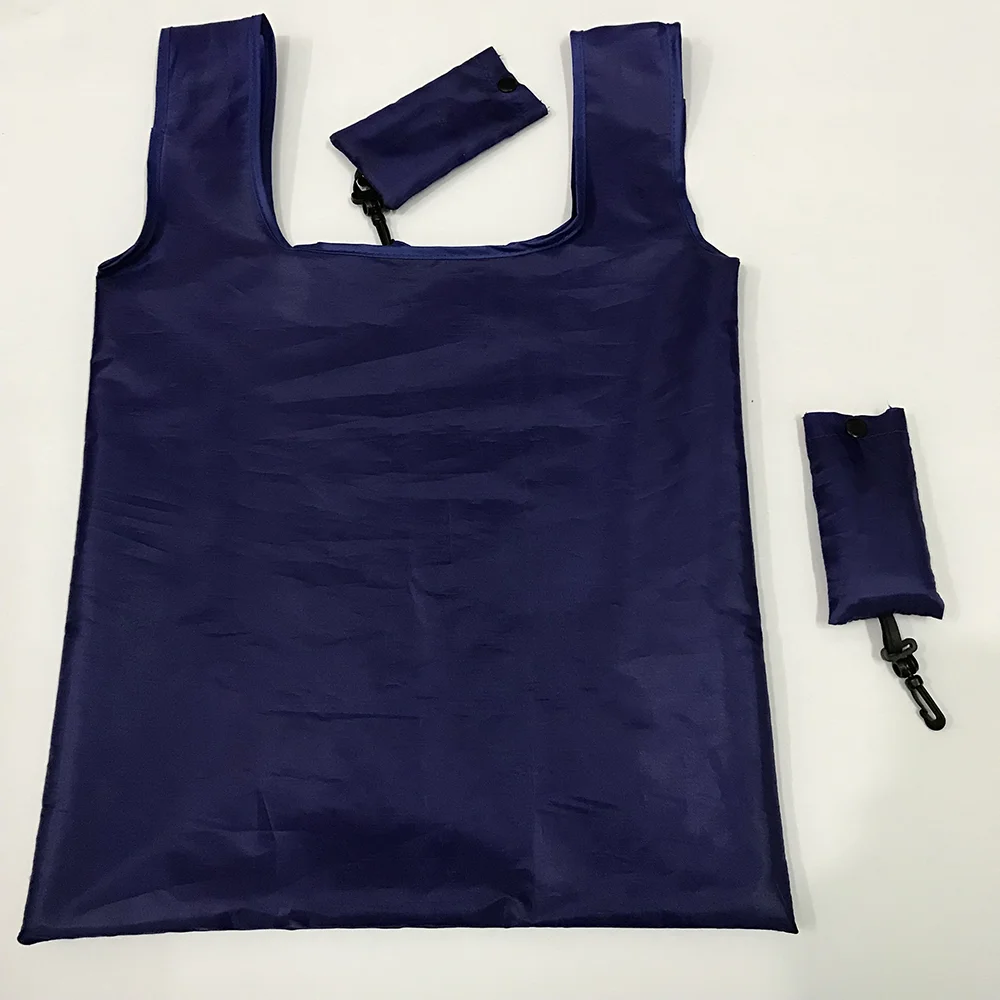 Vest Style Classic Phone Bag Polyester Foldable Shopping Bag Recycled Durable Large Capacity Storage Tote Bag with Custom Print