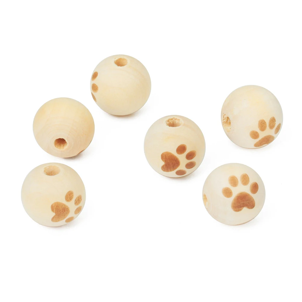 

20 Pcs Charms Pendants Wooden Beads Bracelet Footprint DIY Jewelry Parts Travel