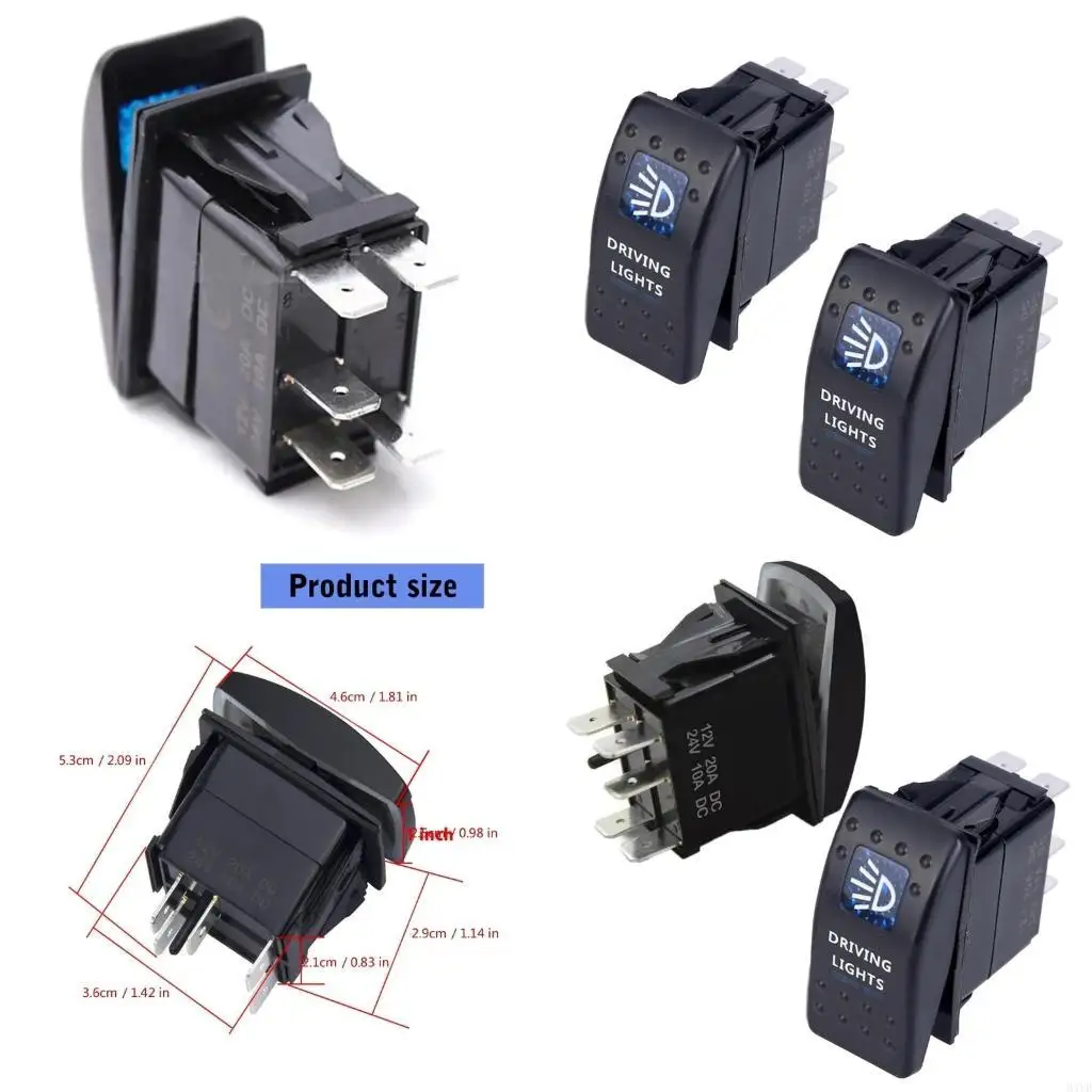 

2pcs Водонепроницаемые морские лодки выключатели рокеры 5 пин -2