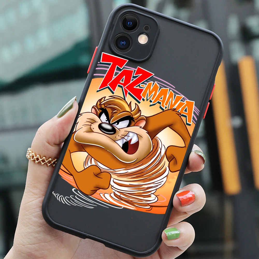 Cartoon Taz-Manias Tasmanians Phone Case For iPhone 15 14 13 12 11 Pro Max X XR XSMax 7 8 Plus Matte Transparent Back Cover