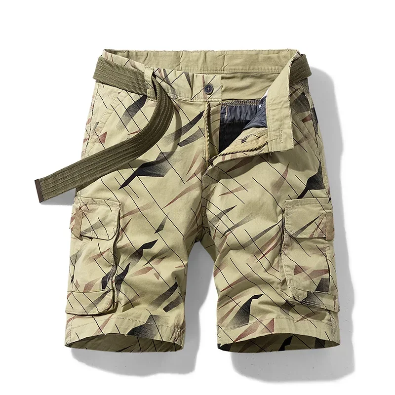 Fashion Summer Cargo Shorts Mens Camouflage Sports Shorts Men Cotton Work Casual Male Jogging Zipper Fly Short Pants Plus Size