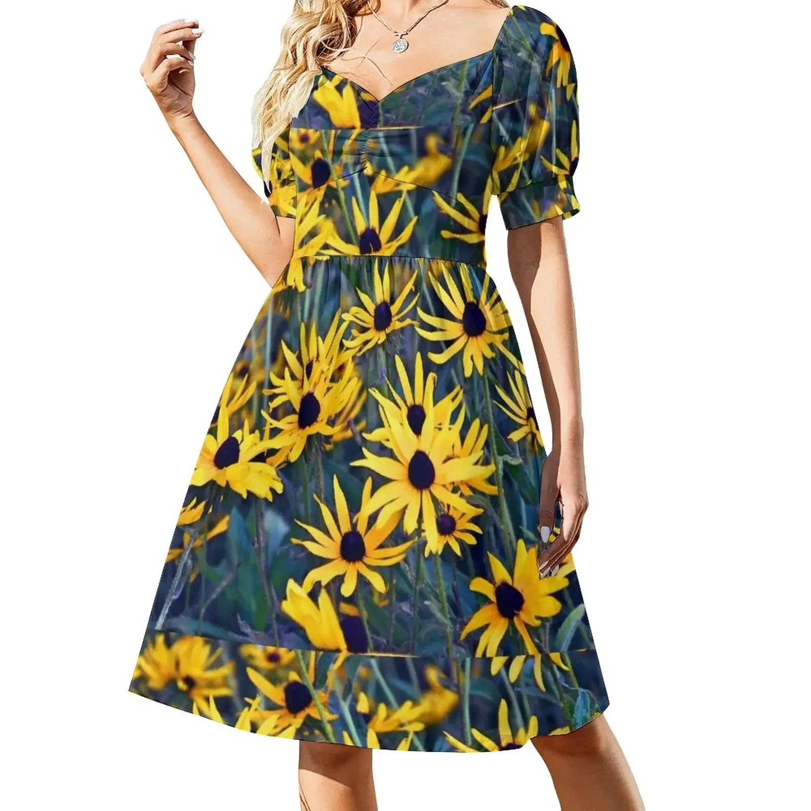 

Wild Black-Eyed Susans in the Morning Sleeveless Dress sensual sexy dress for women Bride dresses Women's dress