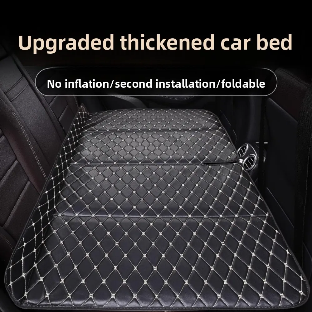 

Universal Car Travel Bed Non-Inflatable Folding Car Travel Sleeping Mattress PU Leather Thickened Car Mattress for Car Traveling