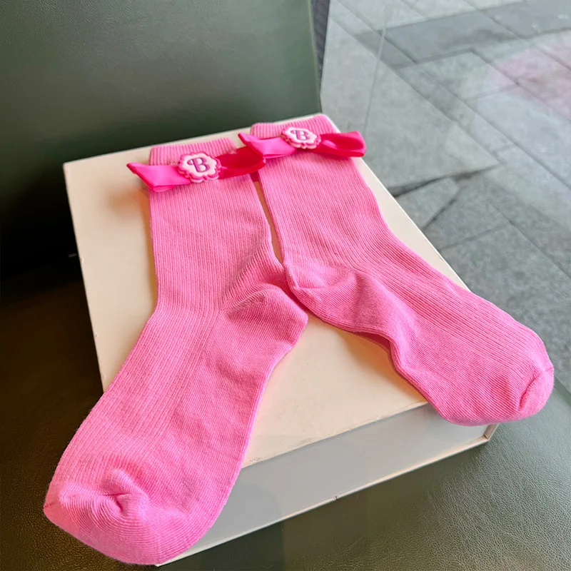 Barbie Adults Socks Long Winter Soft Cotton Trendy Movie Decoration Stylish Pink Y2K Style Sweet Students Cute Girls Gift Lovely