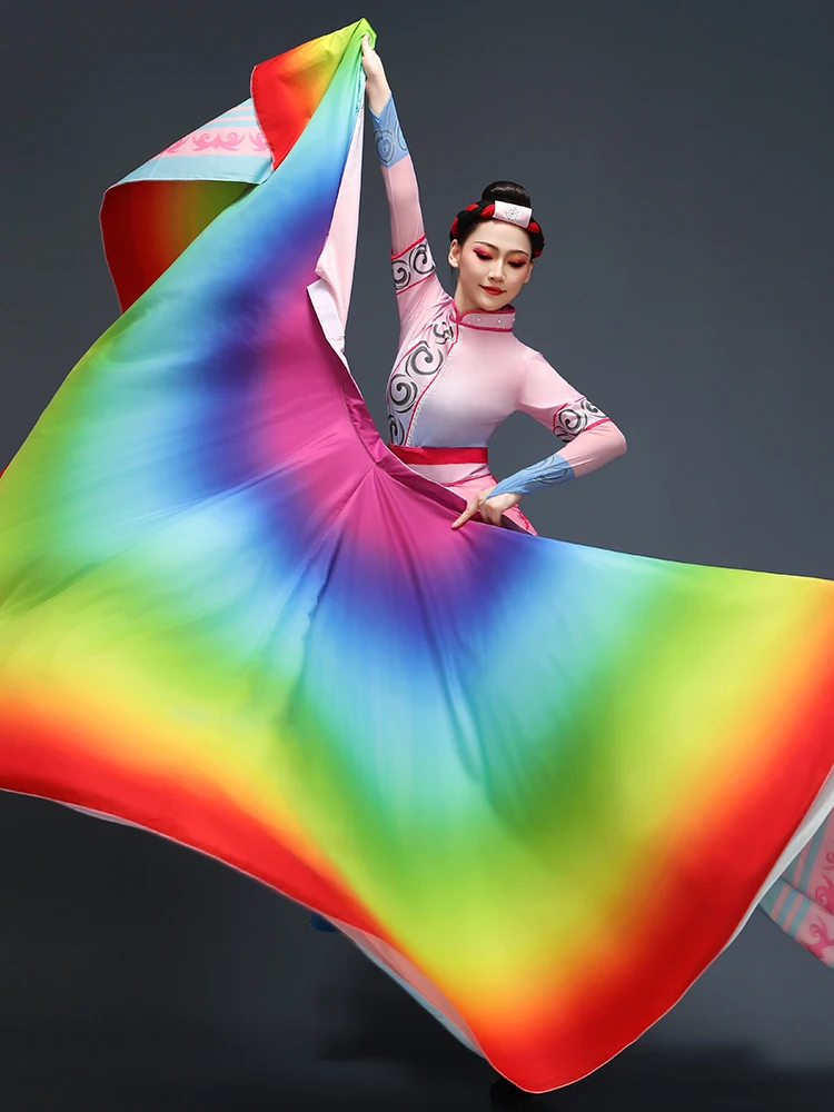 

Этническая танцевальная юбка для выступлений, для взрослых и детей, с большим оборотным подолом, в стиле юньнаньских народностей, женская, модная, традиционная