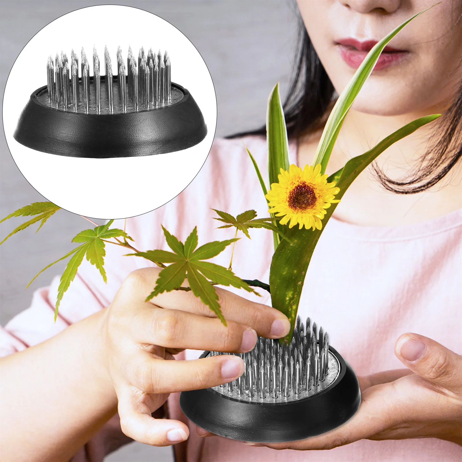 1Pcs Copper Needle Flower Holder Simple Design Extend Bloom Time Arranging Planting Fixator Accessory for Fake Flowers Display