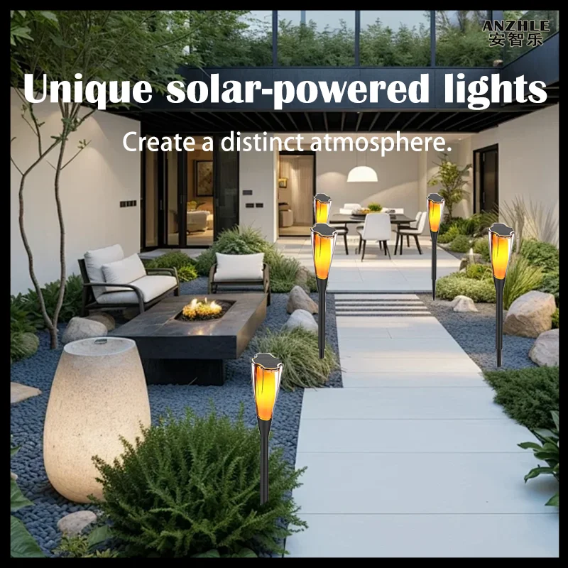 Solar Outdoor Landscape Lamp  Torch Lamp Adding an Ambient Atmosphere LED Waterproof Decorative Garden Lawn Lamp