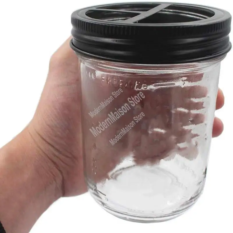 

A25I-2 шт. Крышка держателя для зубных щеток - Нержавеющая сталь Декор столешницы для ванной комнаты в фермерском доме - Для шариковой банки с широким горлышком (