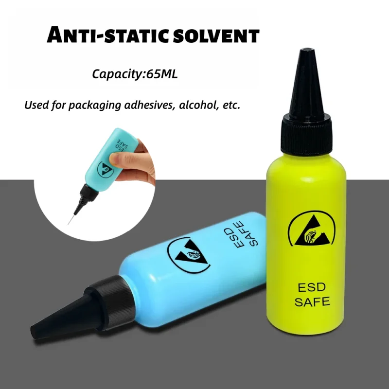 

Пластиковая бутылка для жидкого спирта 65 мл, растворитель для канифоли, антистатический клей-герметик с дозирующей иглой для клея, инструмент для DIY-ремонта