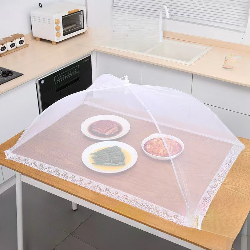 Foldable Food Cover Mesh Table Dish Cover Anti‑fly Dust‑proof Kitchen Meal Tent Home Food Protector for Household Dining