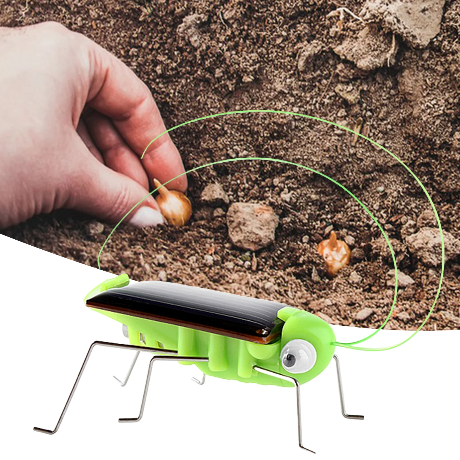 Solar Energy Grasshopper Kid Toy Realistic Looking Insect Fun Toy for Festive New Year Gifts