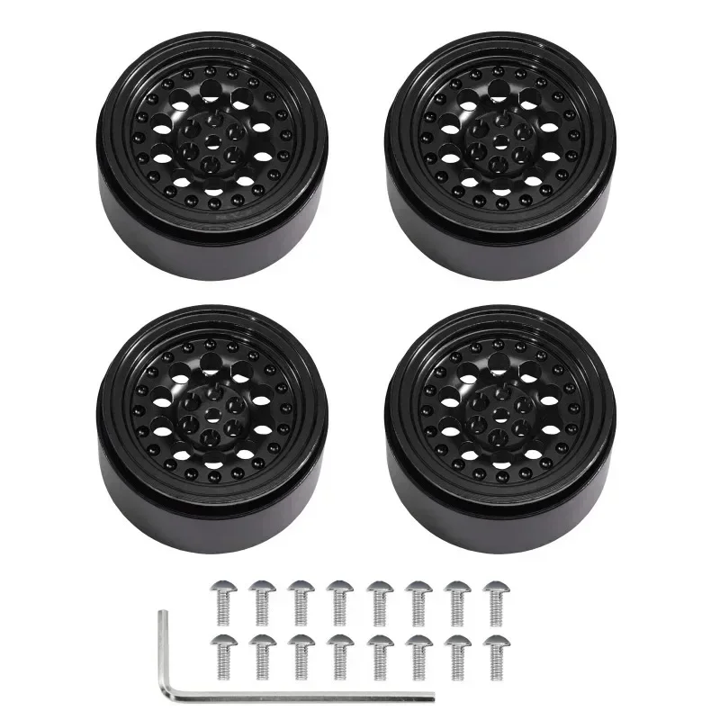 5mm Hex 40*17mm Alloy Beadlock Wheels for MANGNIU MN82S MND90 MN99S MN78 1/12 RC Crawler Metal Locking Rims Upgrade Parts