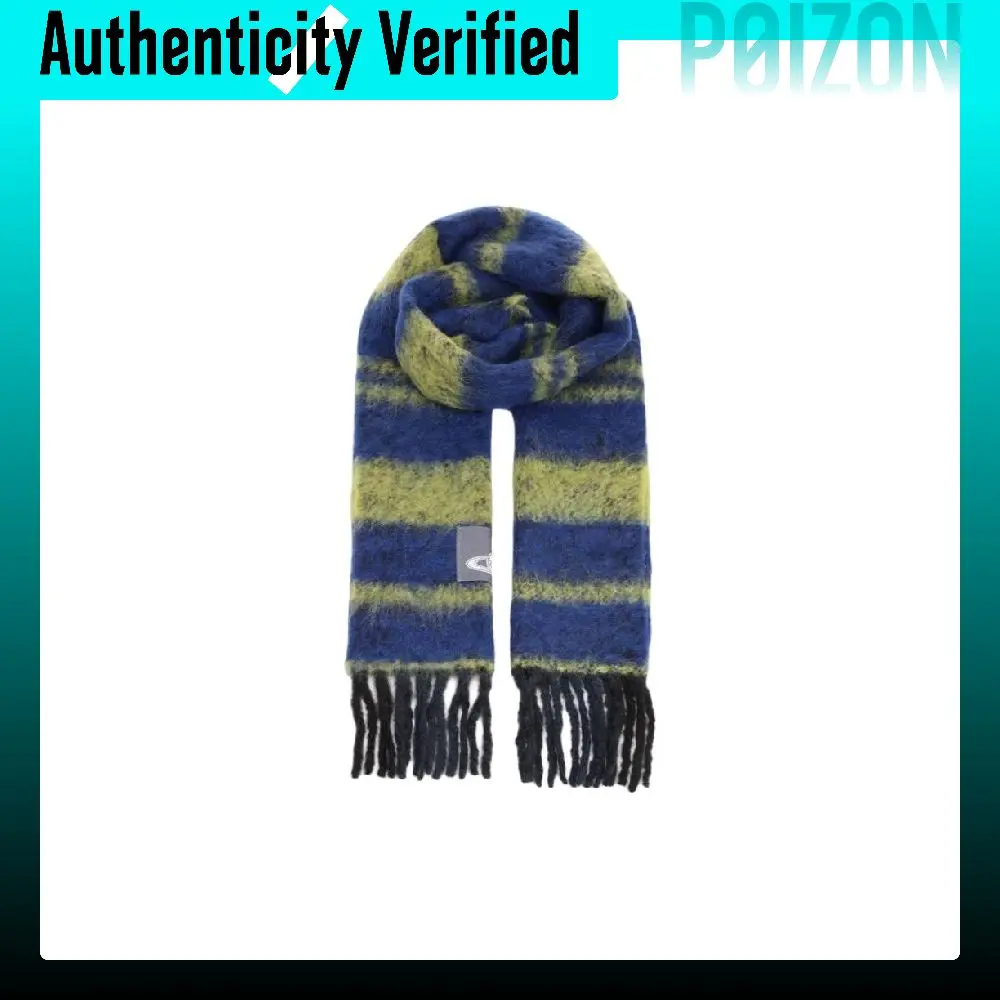 Vivienne Westwood Knit Scarves Unisex Blue/Yellow 8103014fw01bne401